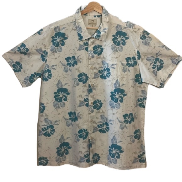 Tranquility Saltwater Tropical Print Button Down Shirt Size XL - Picture 1 of 11